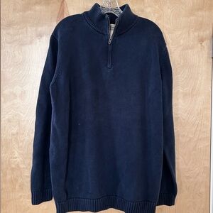 L.L. Bean Men's Dark Blue Zip-Up Sweater